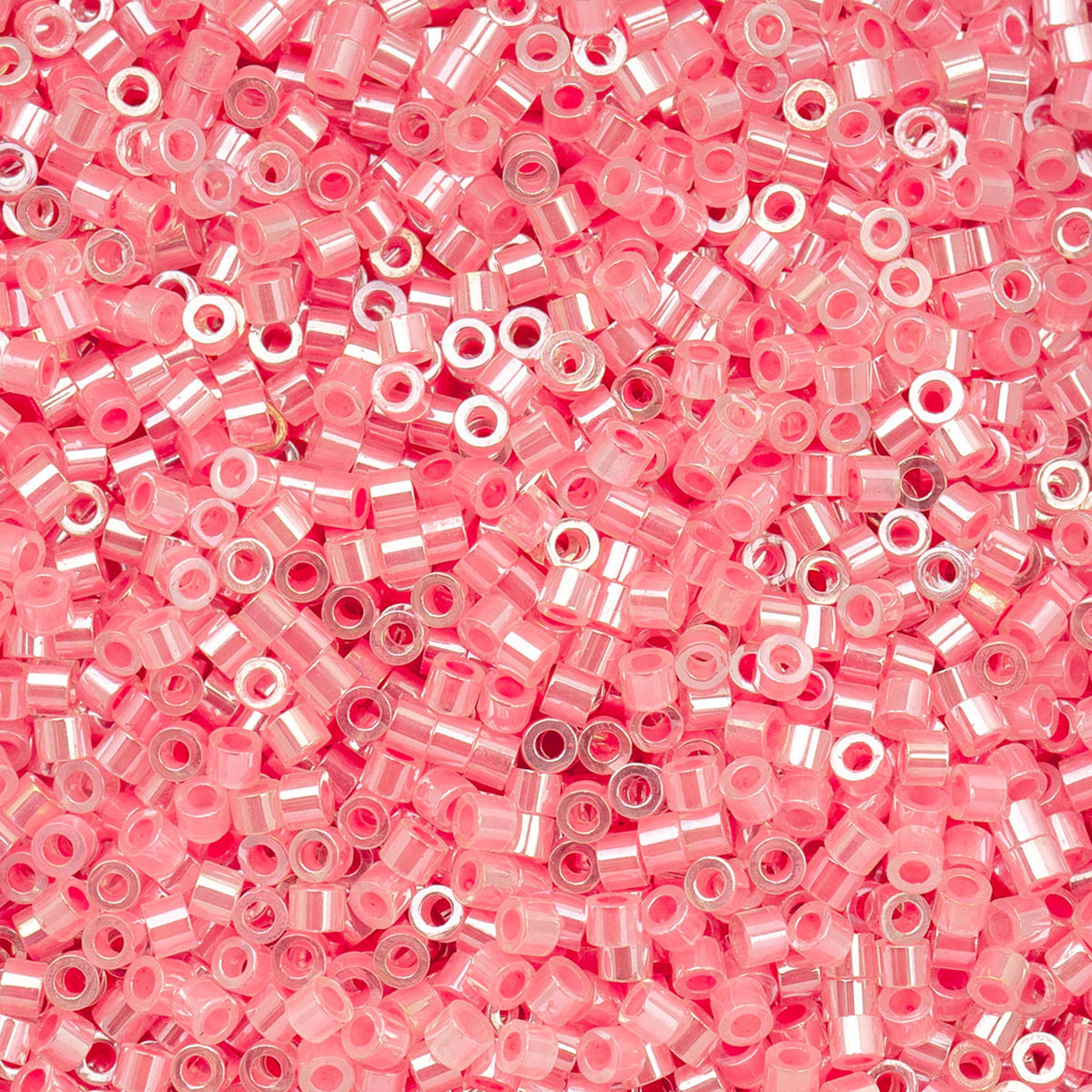 Cylin Beads by John Bead – Opaque Crystal Rose Lined Ceylon – 25g Bag