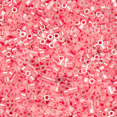 Cylin Beads by John Bead – Opaque Crystal Rose Lined Ceylon – 25g Bag