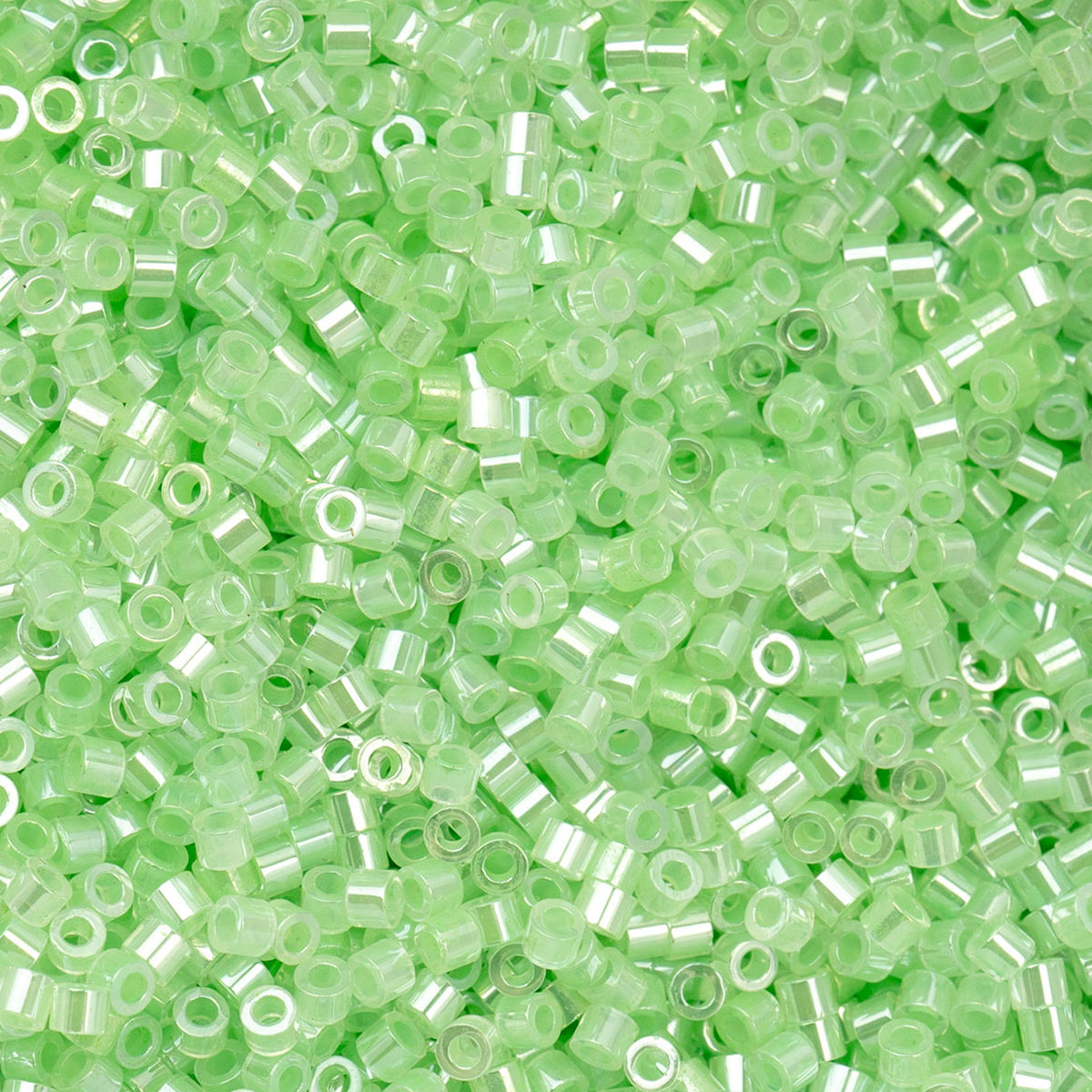 Cylin Beads by John Bead – Opaque Light Crystal Green Ceylon – 25g Bag