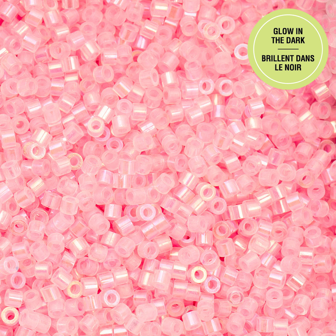 Cylin Beads by John Bead – Glow in the Dark AB - Pink Neon – 25g Bag