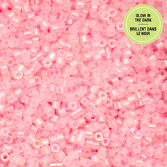 Cylin Beads by John Bead – Glow in the Dark AB - Pink Neon – 25g Bag