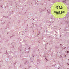 Cylin Beads by John Bead – Glow in the Dark AB - Violet – 25g Bag