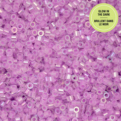 Cylin Beads by John Bead – Glow in the Dark AB - Purple – 25g Bag