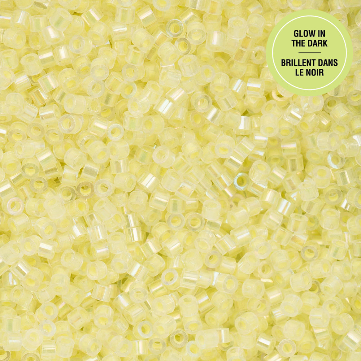 Cylin Beads by John Bead – Glow in the Dark AB - Yellow – 25g Bag