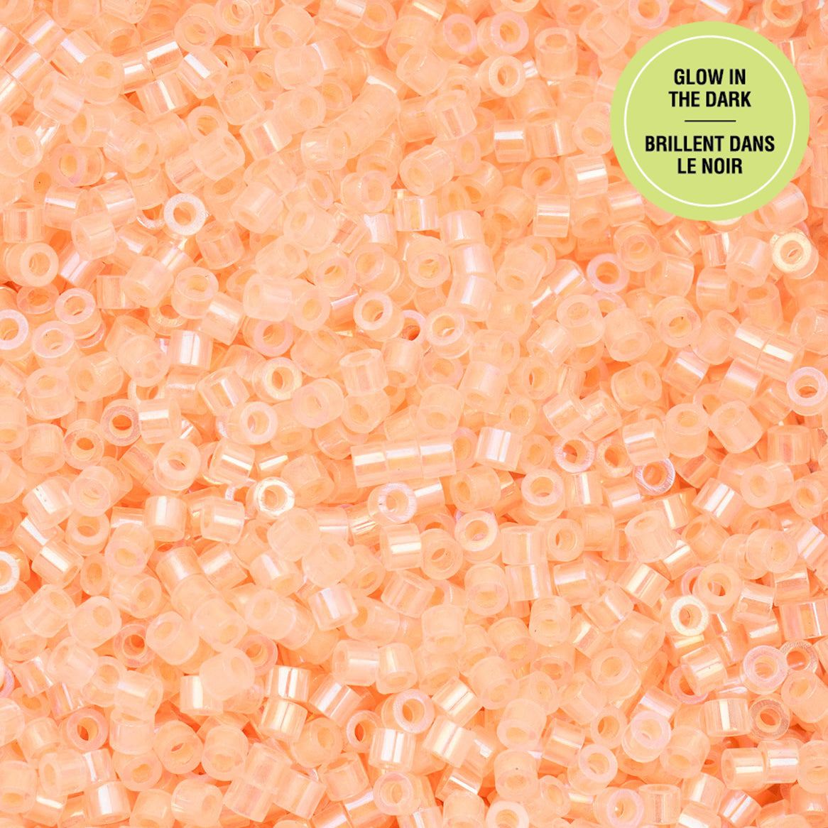 Cylin Beads by John Bead – Glow in the Dark AB - Orange – 25g Bag