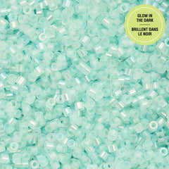 Cylin Beads by John Bead – Glow in the Dark AB - Turquoise – 25g Bag