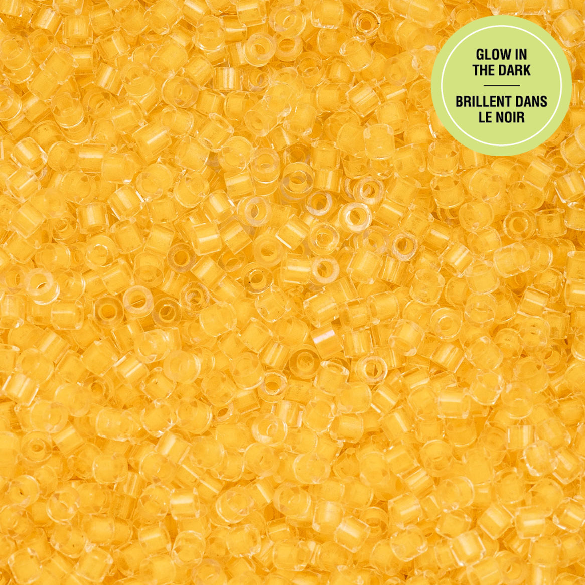 Cylin Beads by John Bead – Glow in the Dark AB - Gold Yellow – 25g Bag
