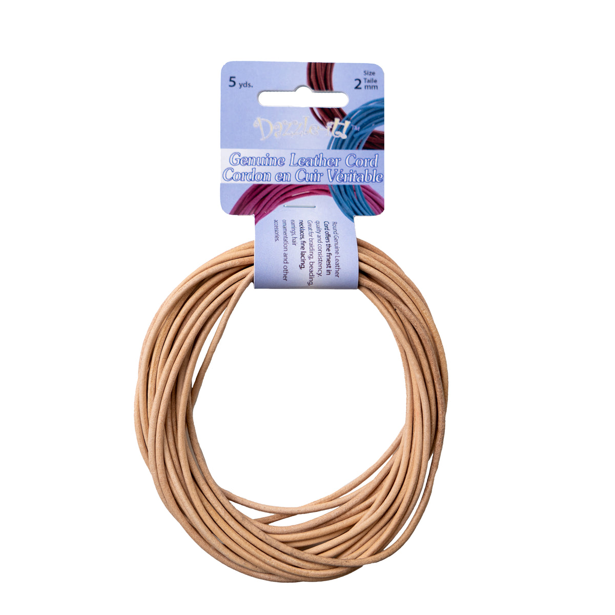 Dazzle-It Genuine Leather Cord – 2mm (5 yds)