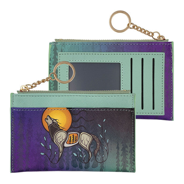 Wolf (Ma’iingan) – Zippered Card Wallet by Storm Angeconeb