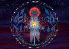 Naître Partout / Nanitawikiw – Matted Art Card by Eruoma Awashish (Atikamekw Artist)