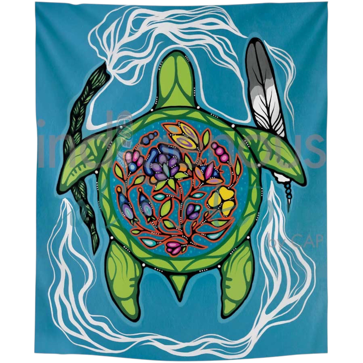 Fleece Blanket - Prayers for Turtle Island by Jackie Traverse