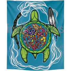 Fleece Blanket - Prayers for Turtle Island by Jackie Traverse