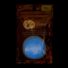 Cylin Beads by John Bead – Glow in the Dark AB - Sky – 25g Bag