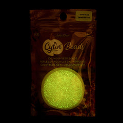 Cylin Beads by John Bead – Glow in the Dark AB - Gold Yellow – 25g Bag