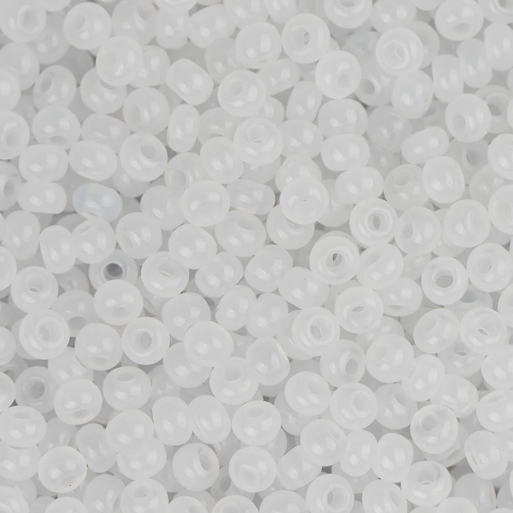 11/0 Preciosa Seed Beads Opaque Opal White #01012