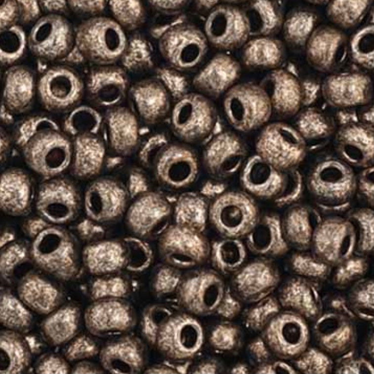 11/0 Preciosa Seed Beads Metallic Steel Terra #42001