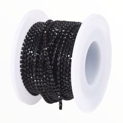 1 Yard SS8 Black Colourful Metal Chain Rhinestone Banding
