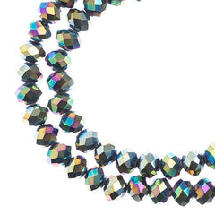 Crystal Lane Rondelle 2 Strand 7in (apx78pcs) 4x6mm Multi Colour Iris