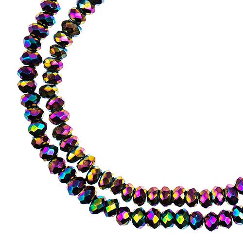 Crystal Lane Rondelle 2 Strand 7in (apx246pcs) 1.5x2.5mm Opaque Multi Colour Iris
