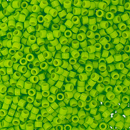 Delica 11/0 RD #2121 Duracoat Opaque Dyed Neon Green 5.2g Vial