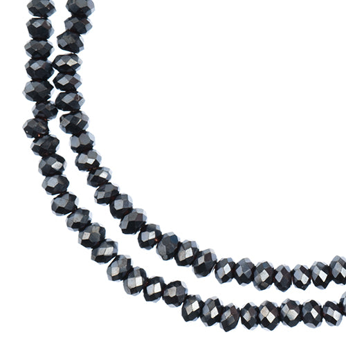 Crystal Lane Rondelle 2 Strand 7in (apx246pcs) 1.5x2.5mm Opaque Gunmetal Luster