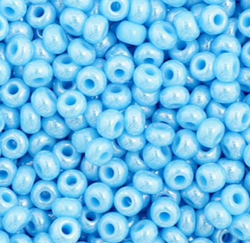 11/0 Preciosa Seed Beads Opaque Light Blue Luster #35040