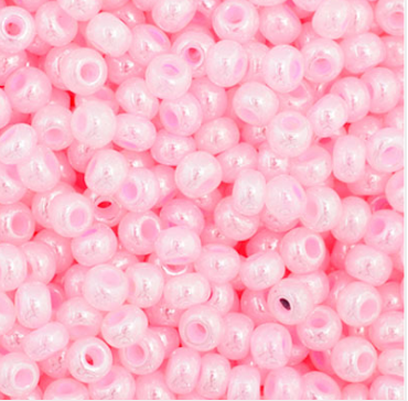 11/0 Preciosa Seed Beads Opaque Pale Pink Dyed Pearl #35011