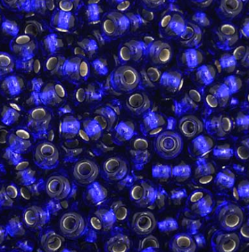 11/0 Preciosa Seed Beads Silver Lined Royal Blue #34970