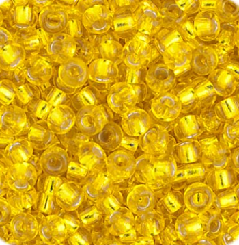 11/0 Preciosa Seed Beads Silver Lined Yellow #34985