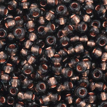 11/0 Preciosa Seed Beads Transparent Grey Copper Lined #35079
