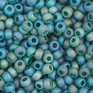 11/0 Preciosa Seed Beads Transparent Teal AB Matte #34962