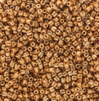 3-Cut 9/0 Czech Seed Beads Opaque Gold Metallic,  13G Vial