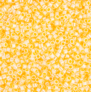Delica 11/0 RD #0233 Crystal Yellow Ceylon Lined-Dyed 5.2g Vial