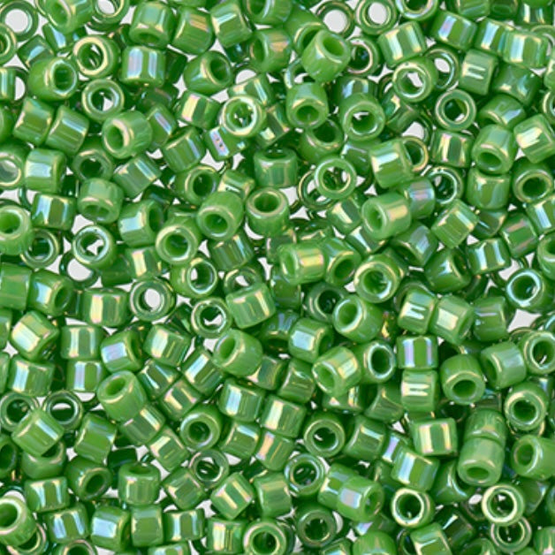 Delica 11/0 RD #0163 Green Opaque AB 5.2g Vial