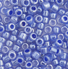 Delica 11/0 RD #0243 Medium Crystal Blue Ceylon Lined-Dyed 5.2g Vial