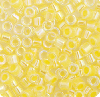 Delica 11/0 RD #0053 Pale Yellow Lined-Dyed 5.2g Vial