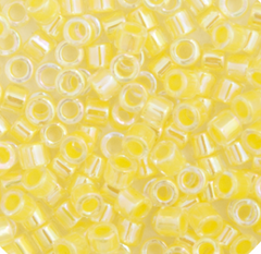 Delica 11/0 RD #0053 Pale Yellow Lined-Dyed 5.2g Vial