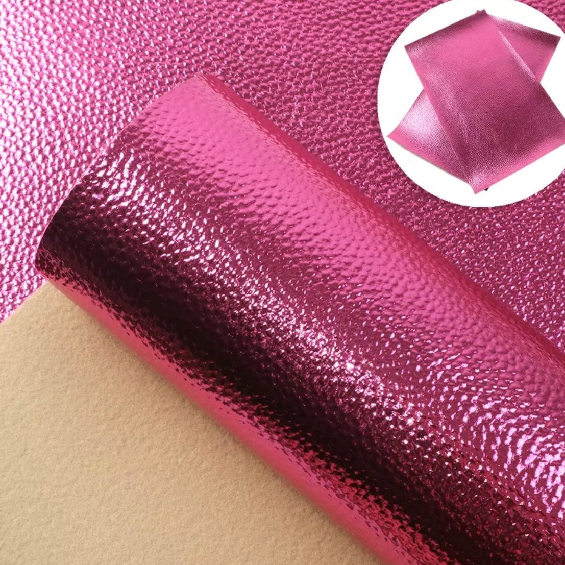 8*12 Inch Vinyl Backing Material - Metallic Raspberry Vinyl
