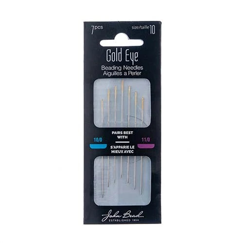 Beading Needles Gold Eye 7pcs Size 10