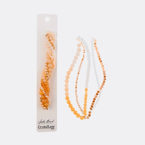 Crystal Lane Twisted Bead Strands - Amber Glow