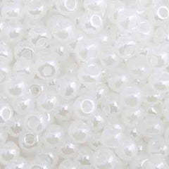 6/0 Preciosa Czech Seed Beads Opaque Pearl White, 22g Vial