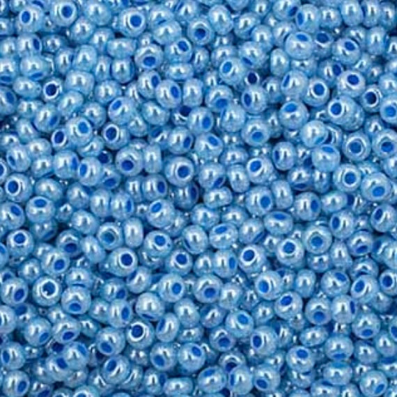 11/0 Preciosa Seed Beads Opaque Pale Blue Dyed Pearl #35010