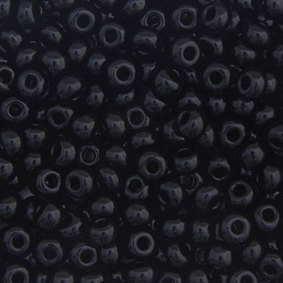 6/0 Preciosa Czech Seed Beads Opaque Black, 22g Vial