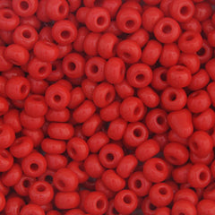 6/0 Preciosa  Seed Beads Opaque Medium Red Seed beads, 22g Vial