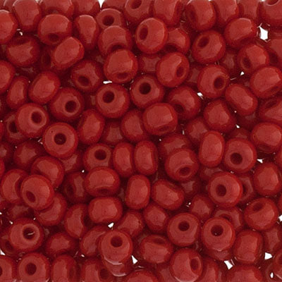 6/0 Preciosa Czech Seed Beads Opaque Medium Dark Red, 22g Vial