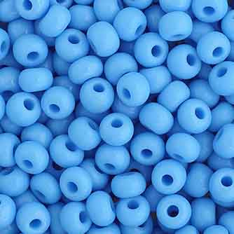 6/0 Preciosa Czech Seed Beads Opaque Light Blue, 22g Vial