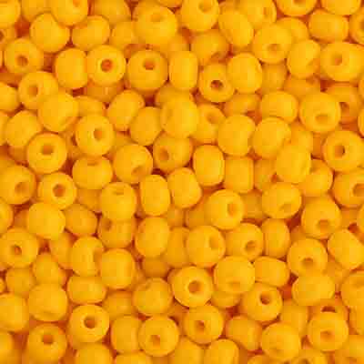 6/0 Preciosa Czech Seed Beads Opaque Golden Yellow, 22g Vial