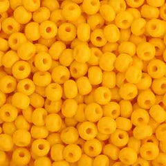 6/0 Preciosa Czech Seed Beads Opaque Golden Yellow, 22g Vial