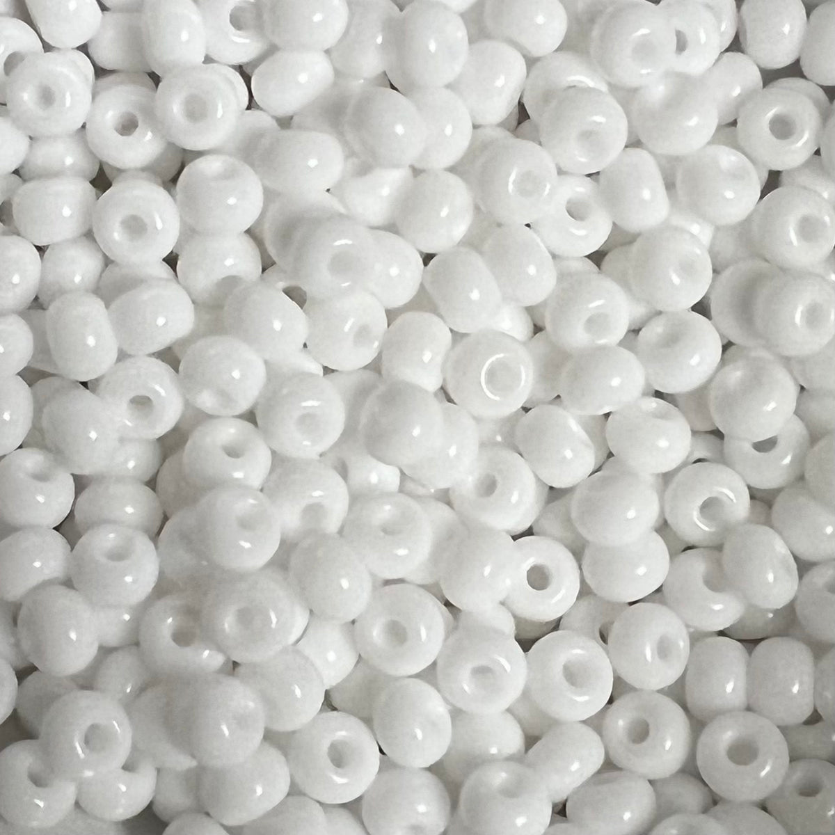 6/0 Preciosa Czech Seed Beads Opaque White, 22g Vial