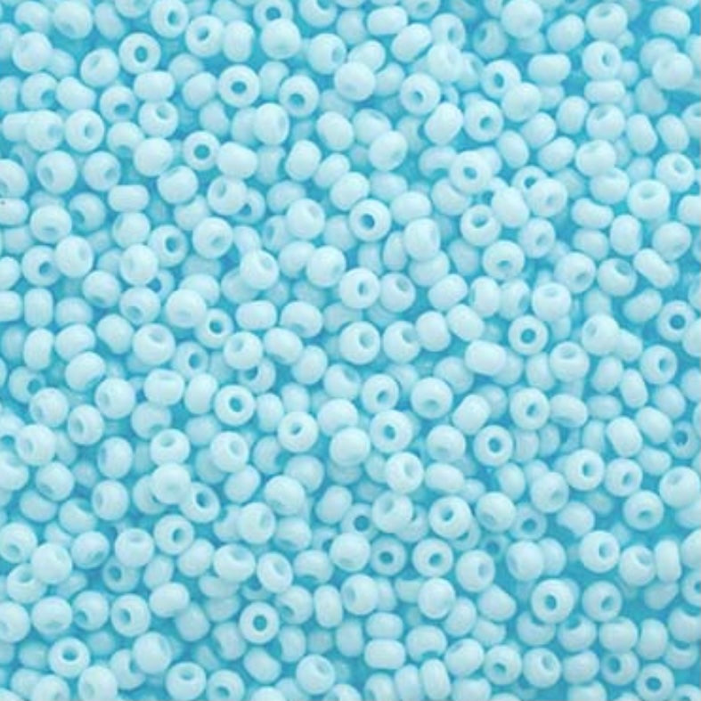 10/0 Preciosa Seed Beads Chalk Light Blue Solgel